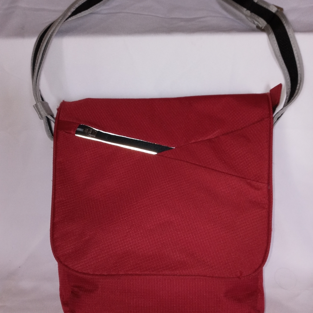 Magellan Red Fabric small crossbody handbag. Travel